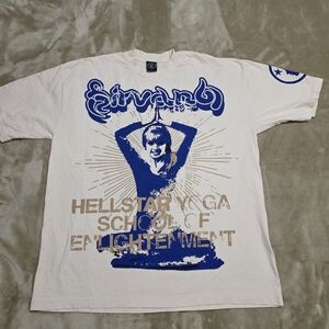 Hellstar Studios Yoga Short Sleeve Tee Shirt DAMAGE SEE PICTURES